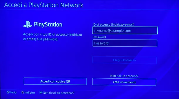 PS4: Accedi a PlayStation Network con Email e Password